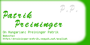 patrik preininger business card